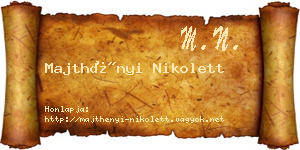 Majthényi Nikolett névjegykártya
