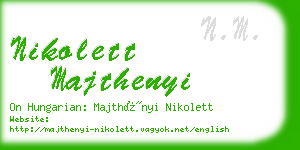 nikolett majthenyi business card